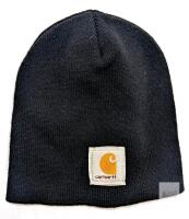 O/S Unisex CARHARTT Black Knitted Beanie, In Good Condition, Light Wear