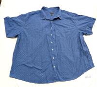 Size 4XL Men's Van Heusen Cotton Blend Subtle Airplanes Short Sleeve Button-Up Top, In Good Condition, Light Wear