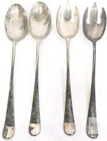 Vintage Pairs of Large 12.75" Long Serving Spoons & Forks Made in Hong Kong