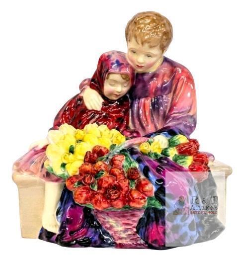 Vintage Royal Doulton 8" Figurine HN1342 Flower Sellers Children Early Backstamp
