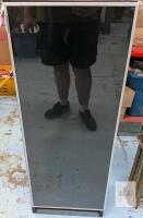 Tall Black Mirrored Storage Cabinet, 43"x13.5"x11.75", 3 Shelves, Space-Saving Design