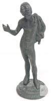 Miniature Greek / Roman Narcissus Bronze Statue Hellenistic Pompeii Reproduction 4" Tall