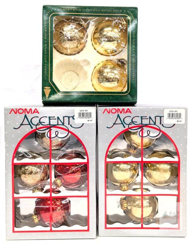 11 Vintage 3" Handblown Glass Christmas Ornaments Baubles : Noma Accents & Christmas by Krebs