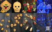 Vintage to Modern Halloween Blow Mold Plug-In String Lights & LED Blue Bats String Lights Up To 8' Long