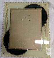 Art Deco Style 8x10 Glass Picture Frame Scalloped Edge Gold Black Geometric Design Tabletop