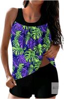New Size XL Women's Vibrant 2-Piece Tankini & Swim Shorts Set