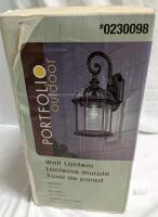 Portfolio Outdoor Wall Lantern, Rust Finish, Clear Glass, 100W Max, 15.35" H