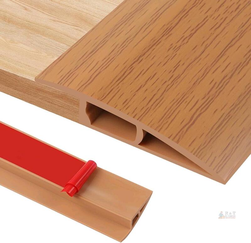 New 6.56ft &times; 1.25" Wide Self-Adhesive Floor Transition Strip, PVC Door Threshold, Laminate Flooring and Tile Thresholds, Doorways, Edges and Scooters