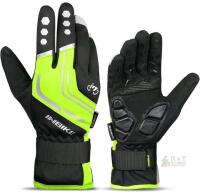 New - INBIKE Cycling Gloves for Men Winter Windproof Reflective Thermal Gel Pads Touch Screen Bike Gloves for Cold Weather Riding , Large