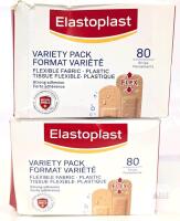 2 New Elastoplast 80 Strips Variety Pack Flexible Fabric Bandages [exp 2028]