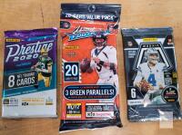 Panini NFL Sealed Football Card Packs: Prestige 2020 (8 Cards), Absolute 2022 (20), Mosaic 2023 (6)