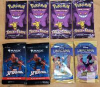 Lorcana Inklands, Pok&eacute;mon Trick or Trade, MTG Spider-Man&mdash;8 Booster Packs, Sealed, English