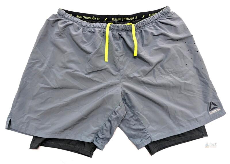 Size 2XL Men's Reebok Drawstring Elastic Waist Running Shorts, In Good Condition, Light Wear
