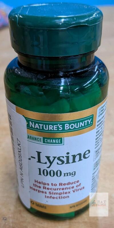 Nature&rsquo;s Bounty L-Lysine 1000 mg Tablets &ndash; 60 Count, Sealed, Exp. 07/2029