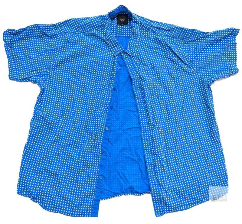 Size 4XL Men's Siz Lincoln New York 100% Cotton Short Sleeve Button-Up Top, In Good Condition, Light Wear