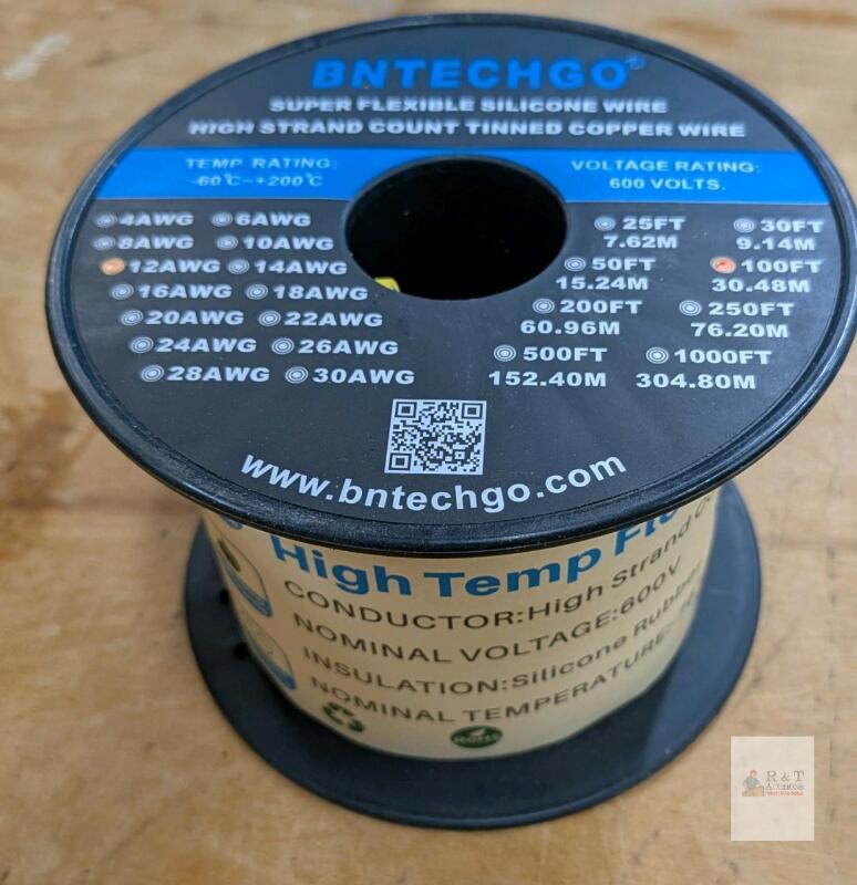 BNTECHGO 12 AWG Super Flexible Silicone Wire, 100 ft Yellow Spool