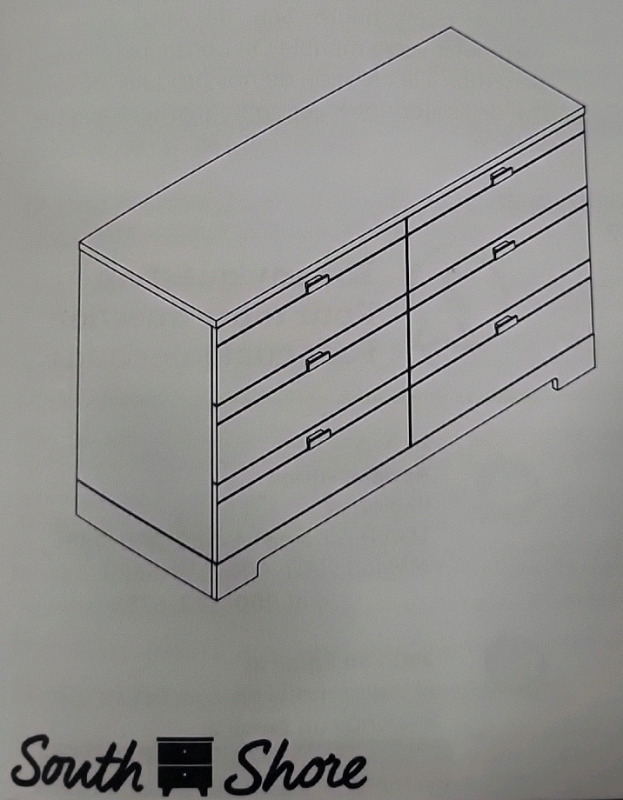 New South Shore Furniture 6 Drawer Dresser - As Is