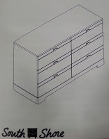 New South Shore Furniture 6 Drawer Dresser - As Is