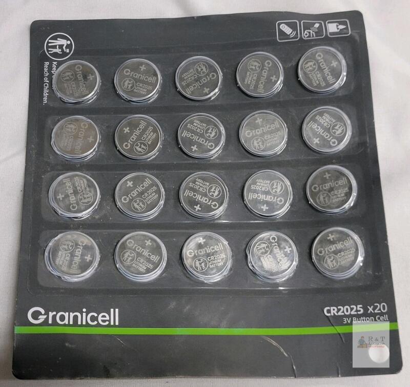 20 New Granicell CR2025 3V Button Cell Batteries