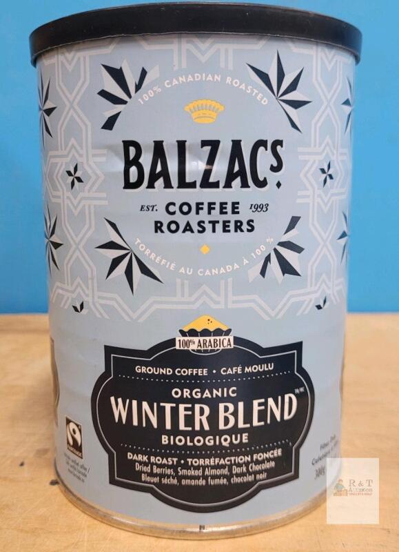 Balzac's Organic Winter Blend Ground Coffee, Dark Roast, 300g, Fairtrade & Organic, Arabica