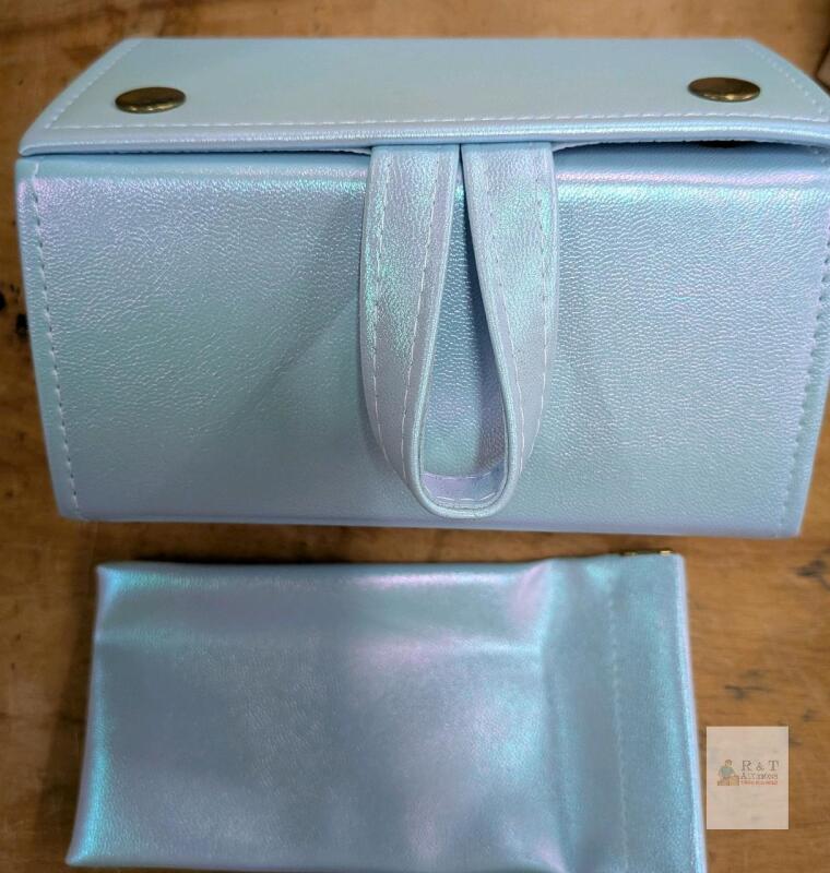 Foldable Travel Jewelry Organizer with Multiple Compartments and Detachable Pouch