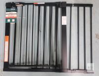 Babelio 54.75" Extra Wide Metal Safety Gate, Black, With Extension, Pressure Mount