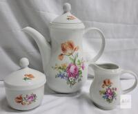 Vintage Kahla Coffee Carafe & Cream / Sugar Set