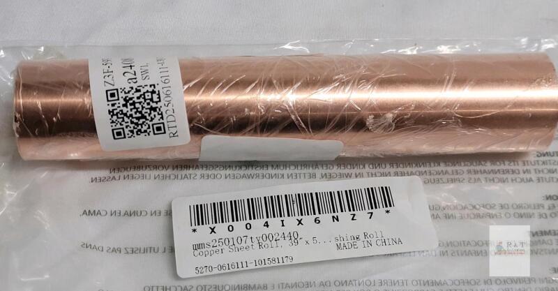 New - 5"&times;39" Copper Sheet Roll