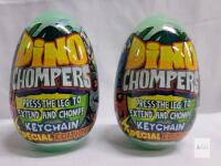 2 DINOBROS Dino Chompers Keychain Special Edition - Dinosaur Collectible Toy in Egg Capsule