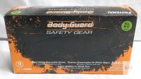 Body Guard XL Black Nitrile Disposable Gloves, 6mil, Powder-Free, 100-Pack, Lot 24708-03025