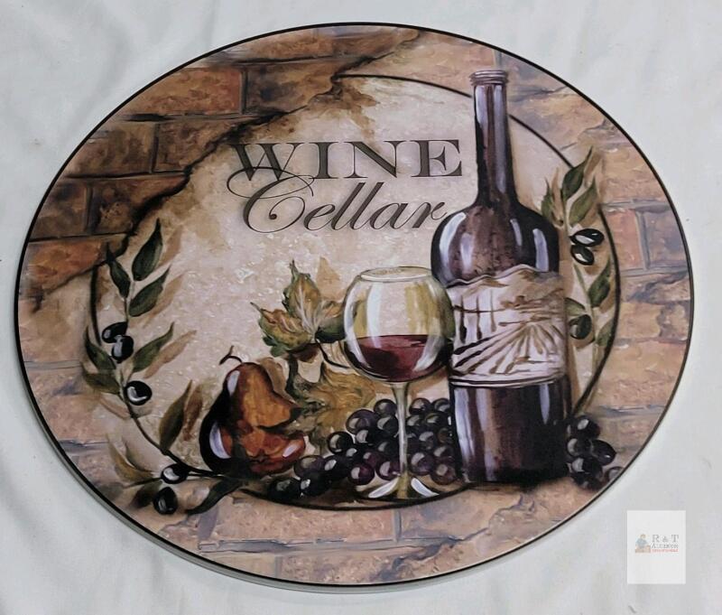 New - Home Decor WINE CELLAR Metal Sign , 12" diameter