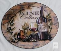 New - Home Decor WINE CELLAR Metal Sign , 12" diameter