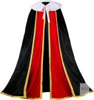 New O/S Unisex 51" Long Substantial Royalty Cosplay Cape, Heavy Velvet-Style Medieval Finery With Removable Faux Fur Collar Majestic SCA Garb