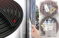 2 New Weather Stripping Door Seal - 19.7Ft Self-Adhesive Upgraded Thickened TPE Weather Seal Strip to Blocks Drafts, Dust, Wind, Noise, Energy Saving & Soundproof Seal for Door Frame and Window