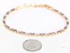 Lovely Lavender & Clear Stone Tennis Line Bracelet, 7" Long With 1" Extender, Non-Magnetic, No Stamps Found - 2
