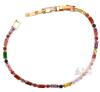 Gorgeous Multicolor Stone Tennis Line Bracelet, 7" Long With 1" Extender, Non-Magnetic, No Stamps Found