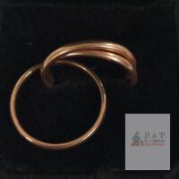 18k Gold Plated Triple Interlocking Bands Size 7.5