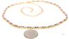 Lovely Lavender & Clear Stone Tennis Line Necklace, 13.25" Long With 6.5" Extension, Non-Magnetic, No Stamps Found - 2