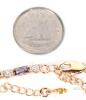 Lovely Lavender & Clear Stone Tennis Line Necklace, 13.25" Long With 6.5" Extension, Non-Magnetic, No Stamps Found - 3