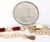 Vibrant Red & Clear Stone Tennis Line Necklace, 13.25" Long With 6.5" Extension, Non-Magnetic, No Stamps Found - 3