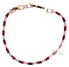 Vibrant Red & Clear Stone Tennis Line Bracelet, 7" Long With 1" Extender, Non-Magnetic, No Stamps Found