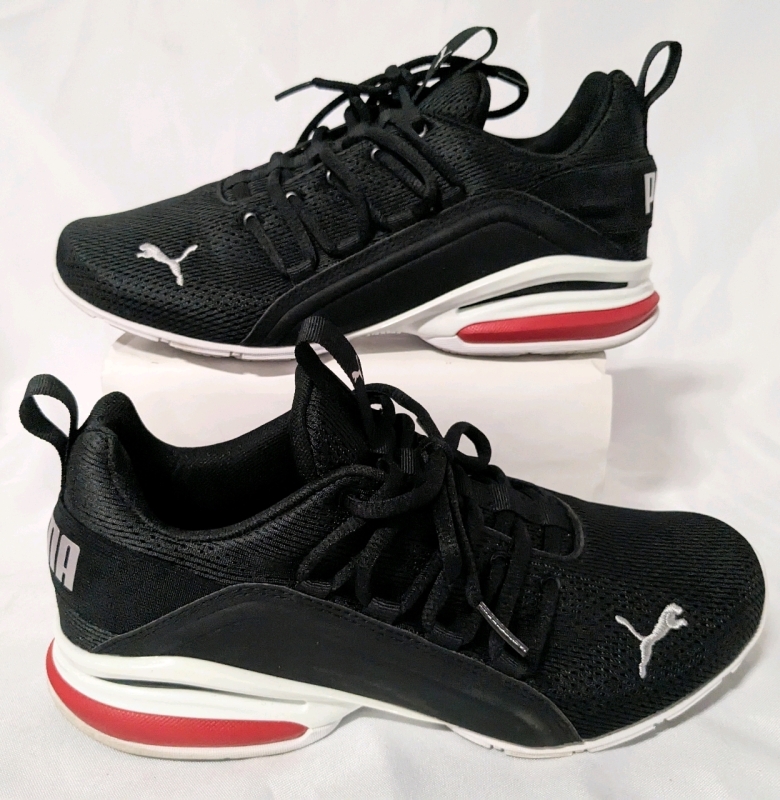 New PUMA Youth Axelion Jr 'Black Silver' (Size 7C)