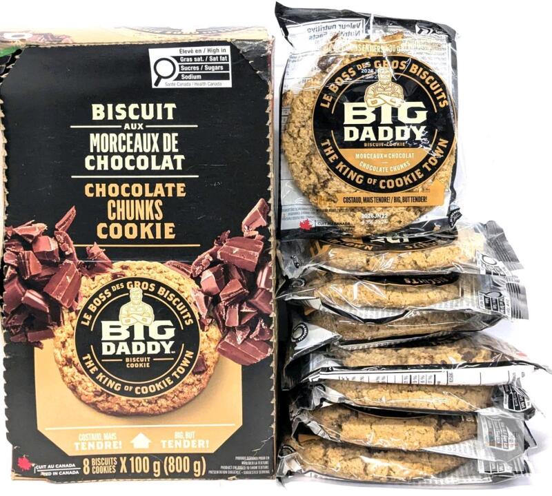 [bb 06/22/2026] 16 New Big Daddy Chocolate Chunks Cookies, 8 Giant 100g Tender Cookies Per Box, 1 Box & 8 Loose Cookies