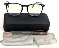 New CONSTANTINELLI +2.25 Reading Glasses | 50 22 +2.25 PD=62 NELSON 09 | With 2 Branded Cleaning Cloths, Pen, Soft Pouch & Hard Case l, Likely Some Blue-Light Blocking (Slight Yellow Hue To Lenses)