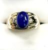 WITH APPRAISAL Gold Plated Sterling Silver Natural Lapis (1.92ct) with CZ Ring, Size 10, W/A $1000.00.