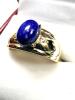 WITH APPRAISAL Gold Plated Sterling Silver Natural Lapis (1.92ct) with CZ Ring, Size 10, W/A $1000.00. - 2