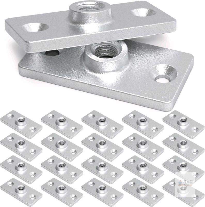 New 20 Pcs Ceiling Flange Hangers for 3/8 in. Threaded Rod DIY Plumbing, Industrial Decor Project, Galvanised Ceiling Flange Hanger Plate
