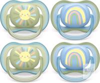 New PHILIPS Avent Ultra Air Pacifier - 4 x Light, Breathable Baby Pacifiers for Babies Aged 0-6 Months, BPA Free with Sterilizer Carry Case (Model SCF085/49) 2 Packs of 2