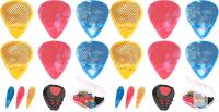 30 New Guitar Picks, 0.46 0.71 0.96 mm Includes Thin Medium Heavy Thickness, Three Colors Non-slip Celluloid Plectrums for Bass Electric Acoustic Guitars Ukulele (15pcs Twill Picks per Case, 2 Cases)