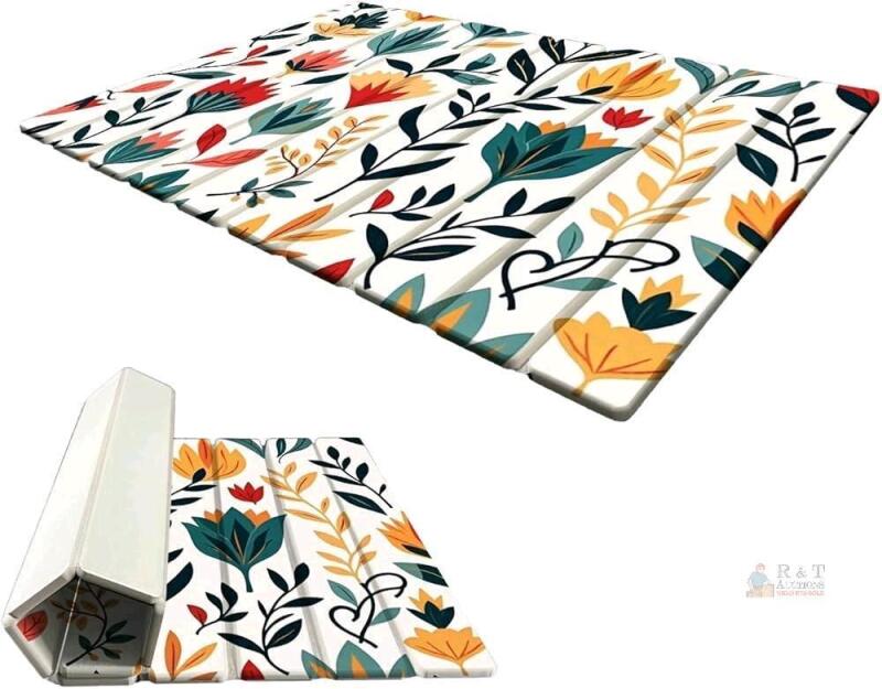 New Floral Design Quick Drying Non-Slip Diatomite Diatomaceous Stone Bath / Shower Mat 23" Long